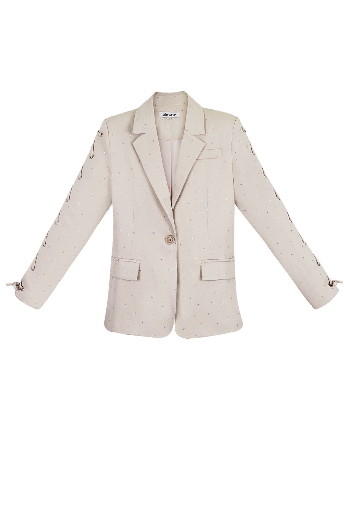 Damen Blazer Set | Schnürmanchetten | Lila & Beige