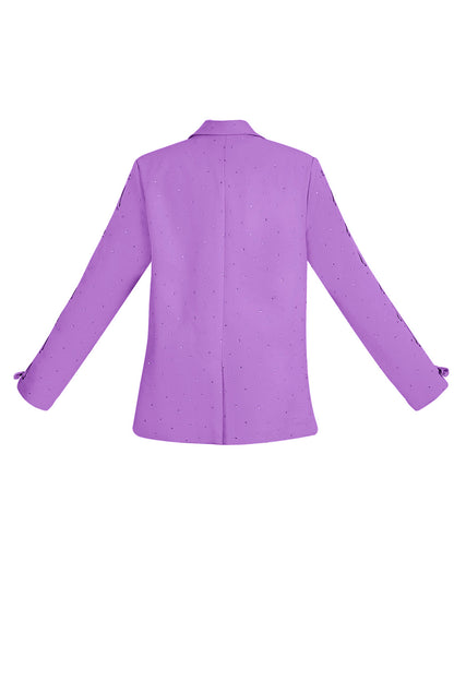 Damen Blazer Set | Schnürmanchetten | Lila & Beige