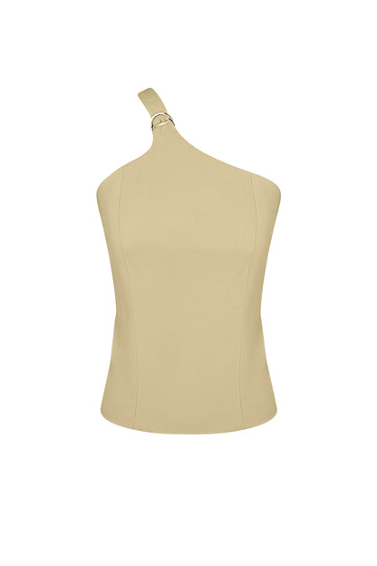 Damen Top Ein-Schulter Asymmetrisch | Polyester | Mehrfarbig