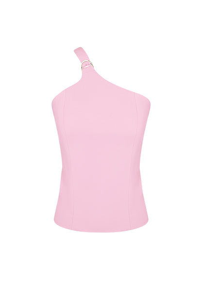 Damen Top Ein-Schulter Asymmetrisch | Polyester | Mehrfarbig