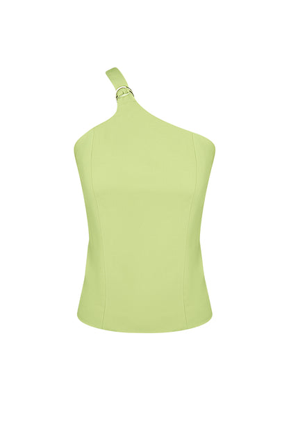 Damen Top Ein-Schulter Asymmetrisch | Polyester | Mehrfarbig