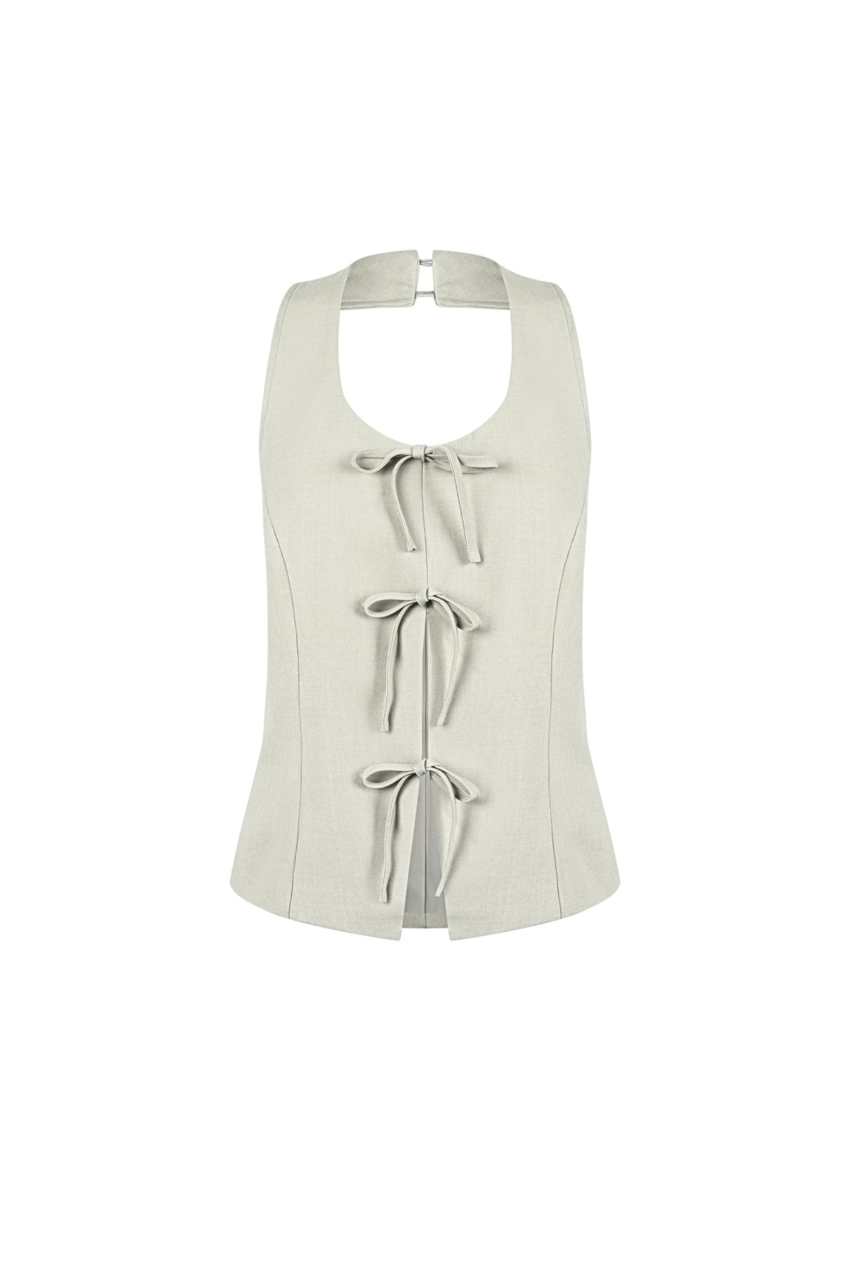 damen top schleife ärmellos | polyester | mehrfarbig