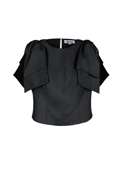 Damen Top Kurzarm Rüschenärmel | Polyester | Mehrfarbig