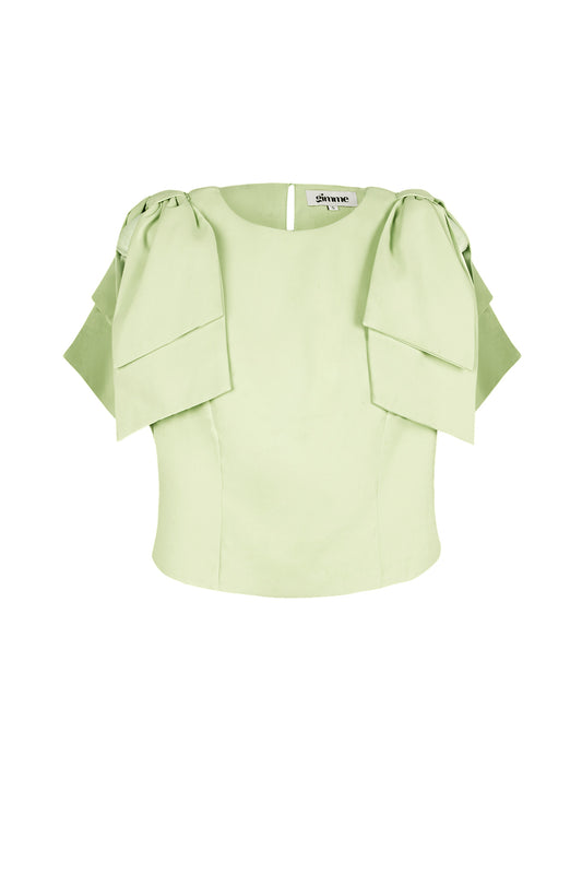 Damen Top Kurzarm Rüschenärmel | Polyester | Mehrfarbig