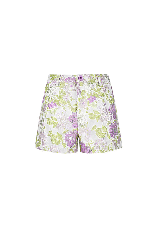 Gewebte Polyesterfaser Damen-Shorts Elegantes Blumenmuster