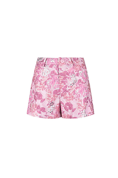 Gewebte Polyesterfaser Damen-Shorts Elegantes Blumenmuster