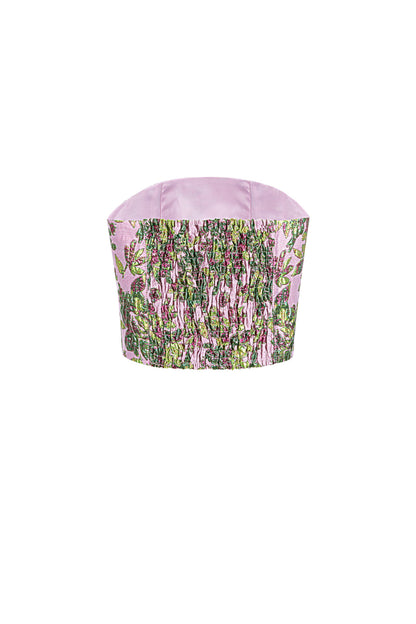 Damen Top Blumenmuster Ärmellos | Polyester | Sekt