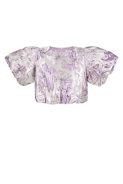 Damen Top Puffärmel Blumenmuster | Polyester | Mehrfarbig