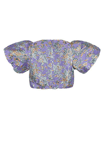 Damen Top Puffärmel Blumenmuster | Polyester | Mehrfarbig