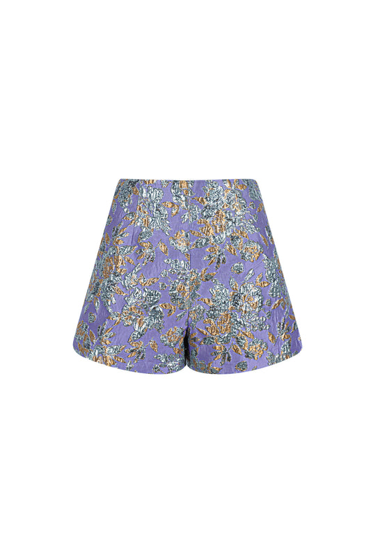 Damen Shorts Hochtailliert Blumenmuster | Polyester | Mehrfarbig