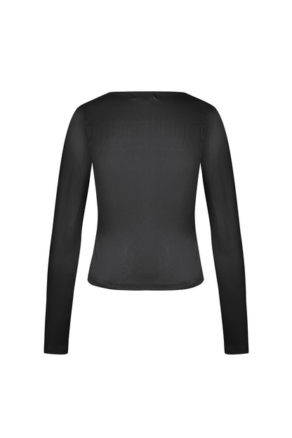 Damen Crop-Top Quadrat Ausschnitt | Polyester | Schwarz