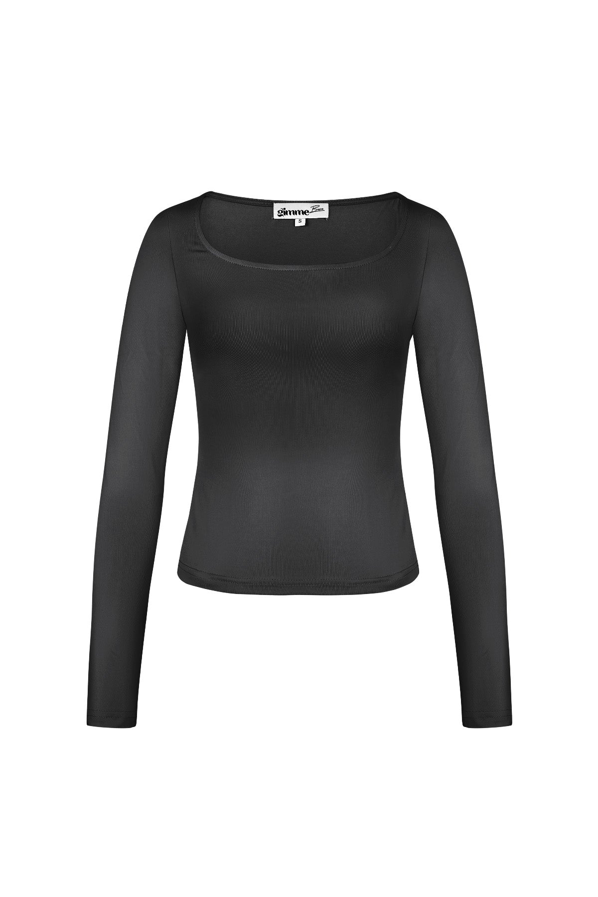 damen crop-top quadrat ausschnitt | polyester | schwarz