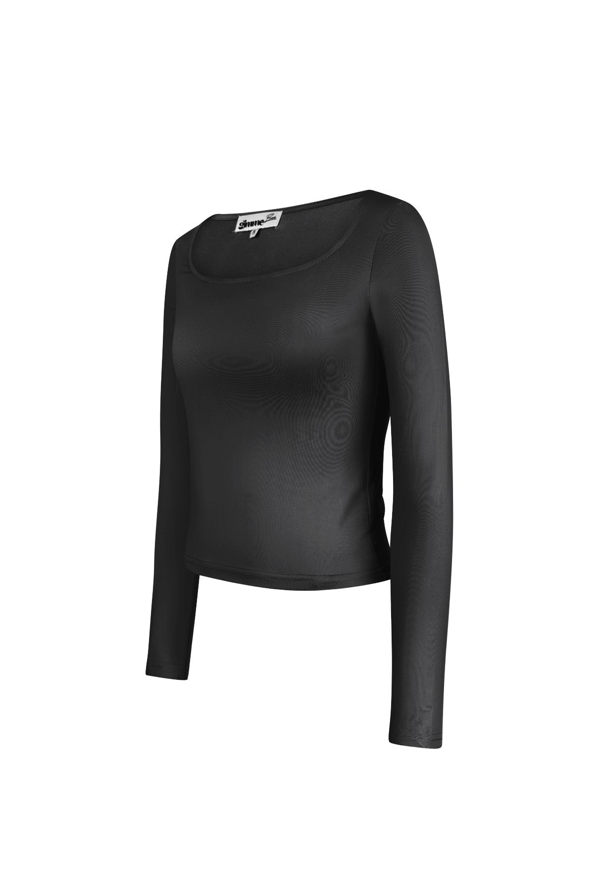 damen crop-top quadrat ausschnitt | polyester | schwarz