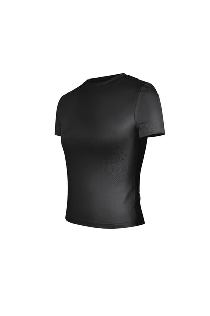 Damen Top Bodycon Kurzarm | Polyester | Braun