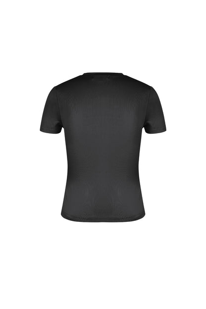 Damen Top Bodycon Kurzarm | Polyester | Braun