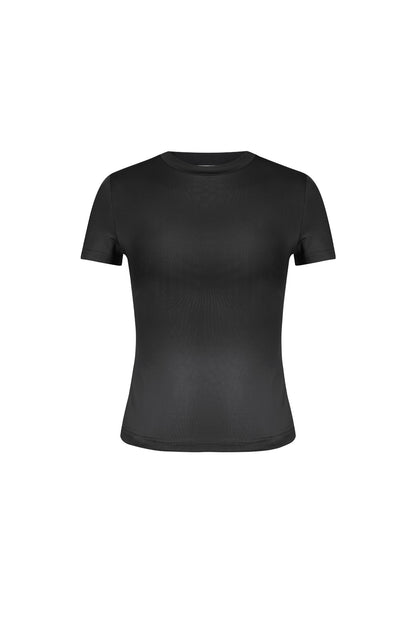 Damen Top Bodycon Kurzarm | Polyester | Braun