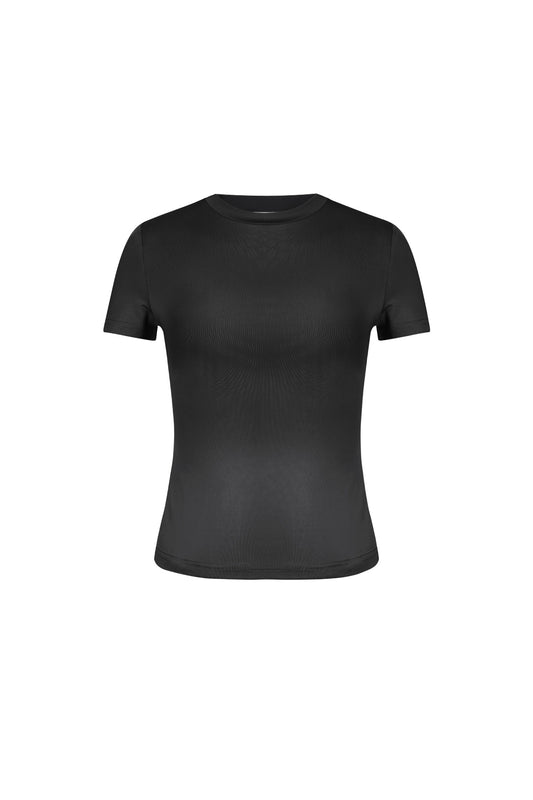 Damen Top Bodycon Kurzarm | Polyester | Braun