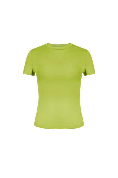 Damen Top Bodycon Kurzarm | Polyester | Braun