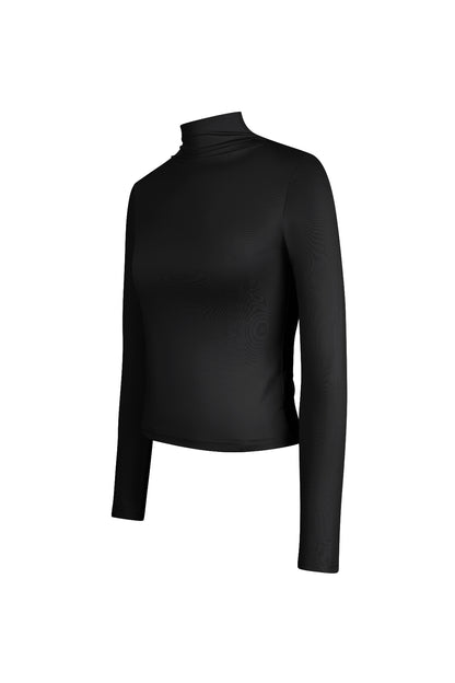 Damen Langarmshirt Rippstrick Stehkragen | Polyester | Mehrfarbig