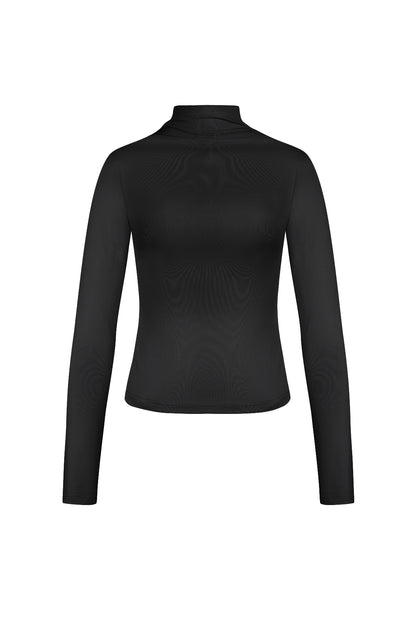 Damen Langarmshirt Rippstrick Stehkragen | Polyester | Mehrfarbig