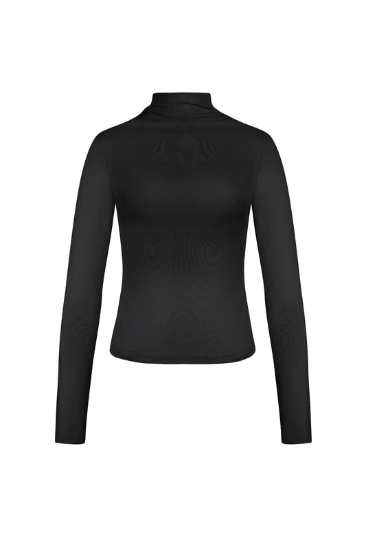 Damen Langarmshirt Rippstrick Stehkragen | Polyester | Mehrfarbig