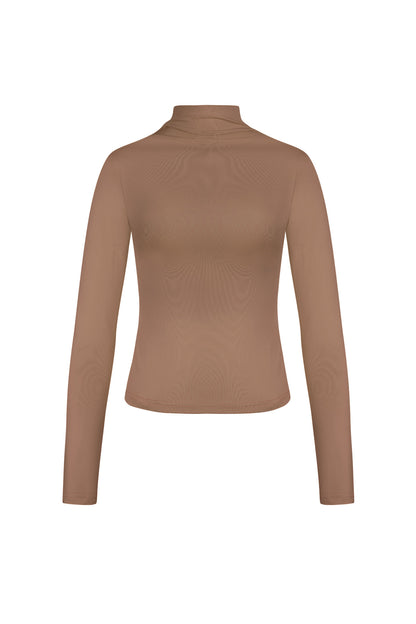 Damen Langarmshirt Rippstrick Stehkragen | Polyester | Mehrfarbig