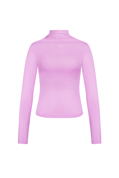 Damen Langarmshirt Rippstrick Stehkragen | Polyester | Mehrfarbig