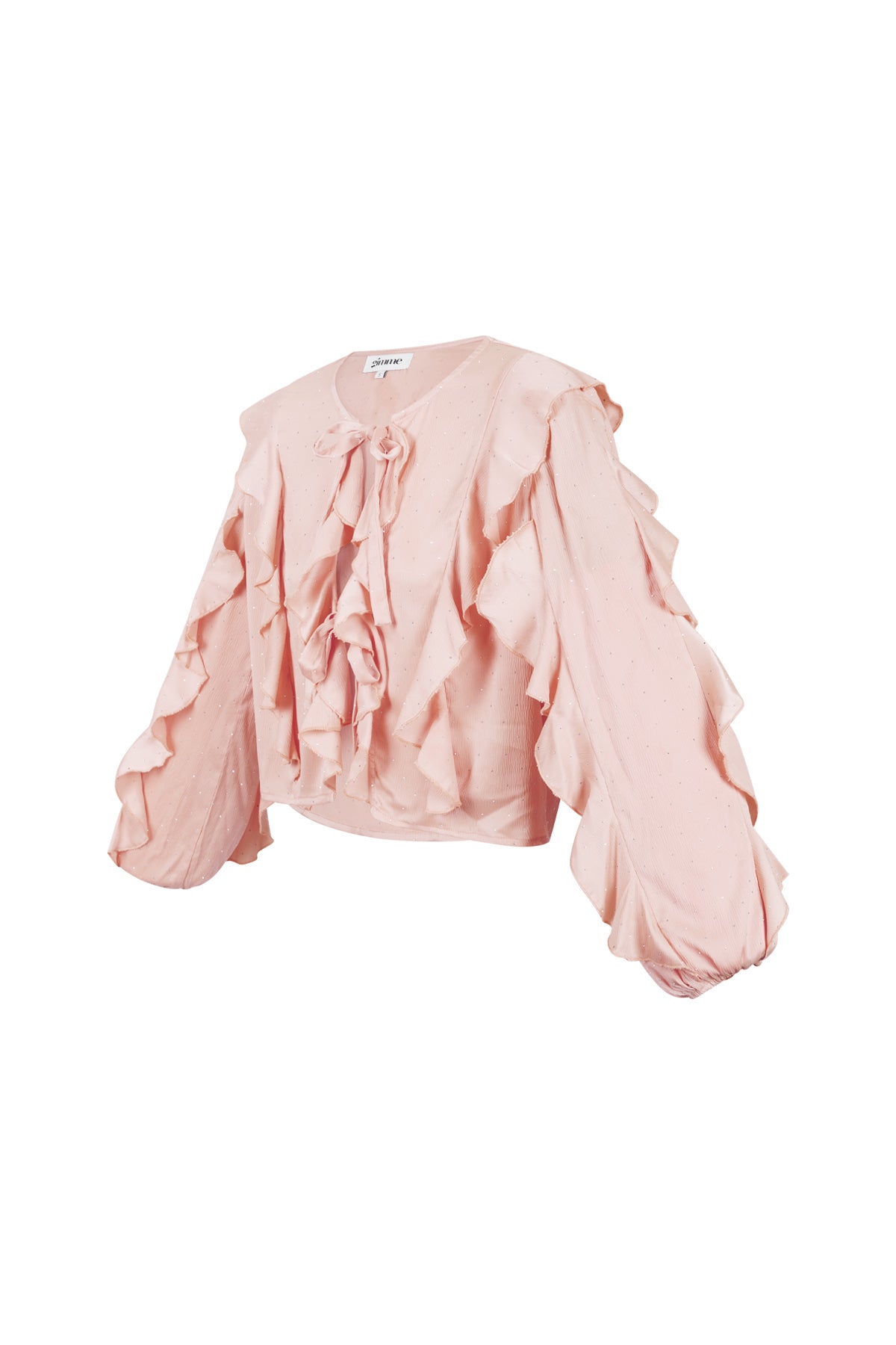 damen langarmshirt rüschen bindung | polyester | mehrfarbig