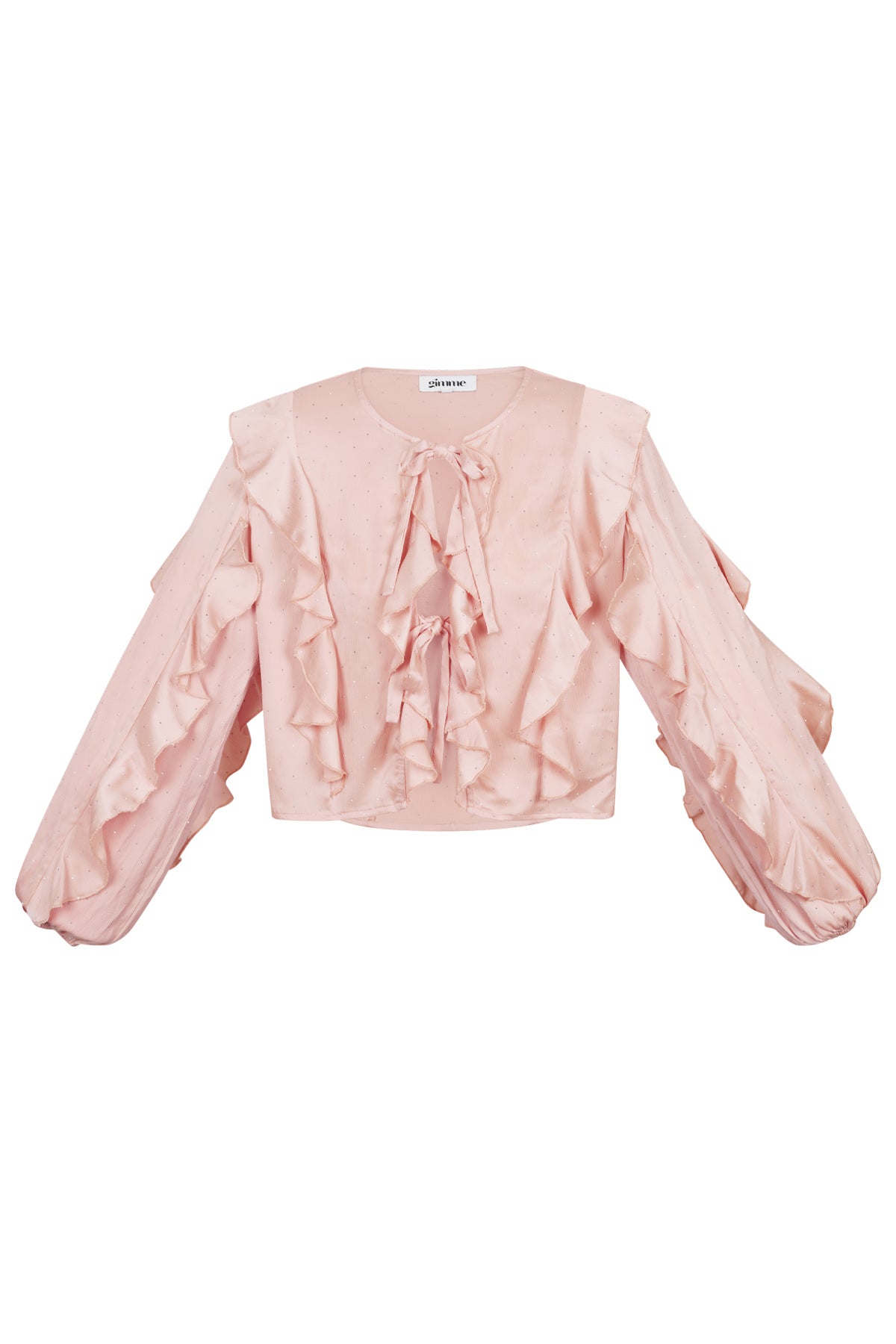 damen langarmshirt rüschen bindung | polyester | mehrfarbig