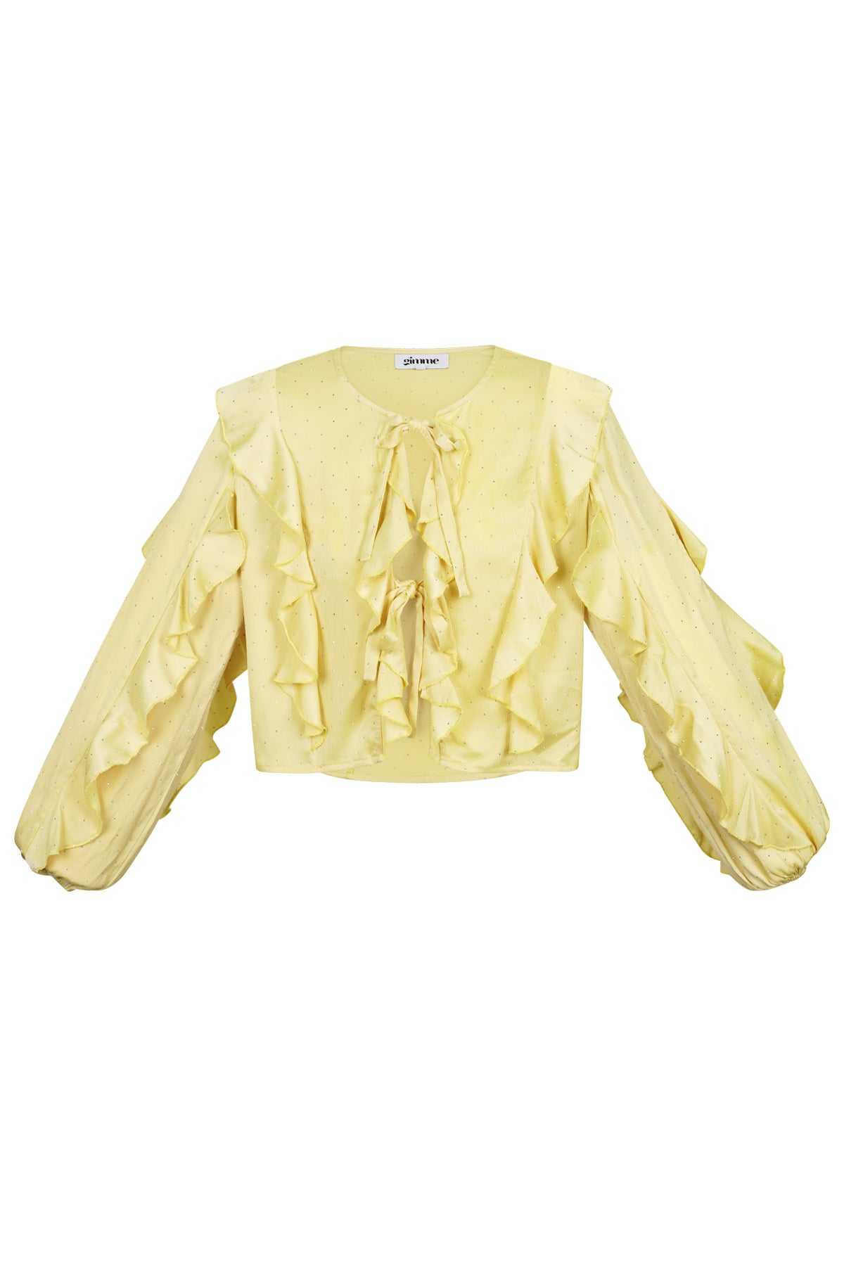 damen langarmshirt rüschen bindung | polyester | mehrfarbig