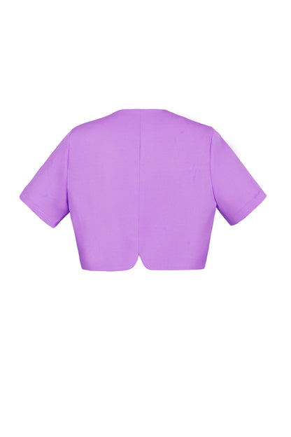 Damen Top Kurzarm Knopfleiste | Polyester | Mehrfarbig