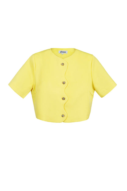 Damen Top Kurzarm Knopfleiste | Polyester | Mehrfarbig