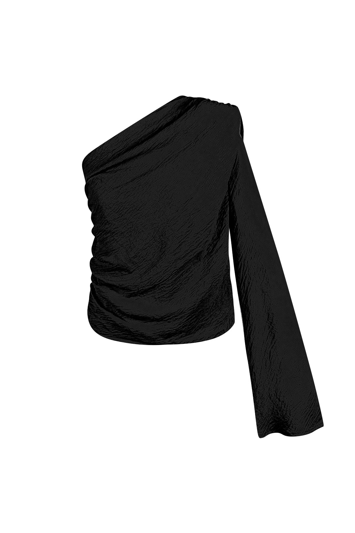 damen langarmshirt ein-schulter asymmetrisch | polyester | mehrfarbig