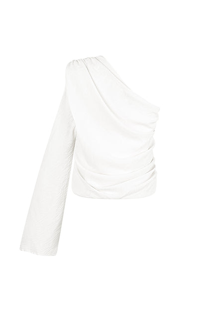 Damen Langarmshirt Ein-Schulter Asymmetrisch | Polyester | Mehrfarbig