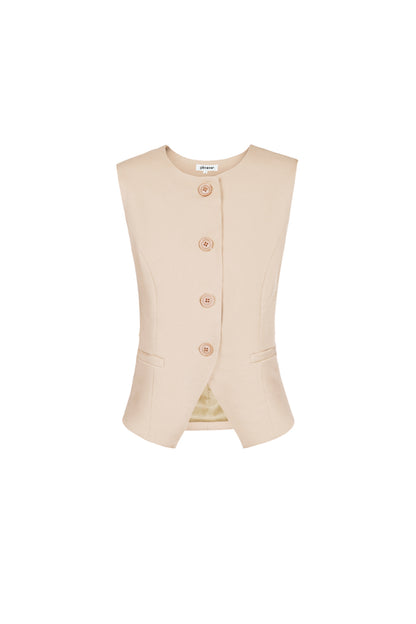 Damen Top Strukturiert Knopf | Polyester | Mehrfarbig
