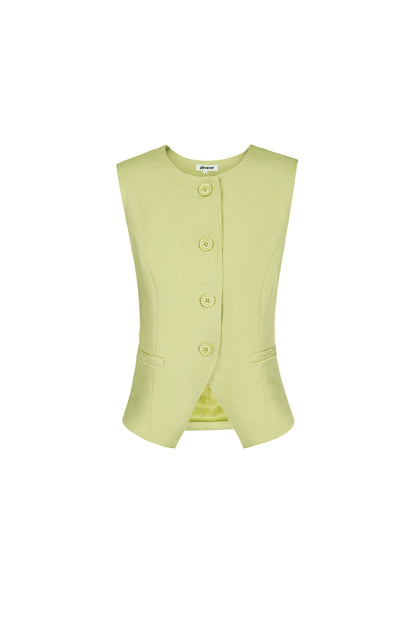 Damen Top Strukturiert Knopf | Polyester | Mehrfarbig