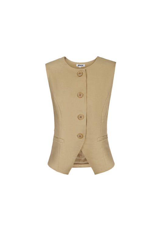 Damen Top Strukturiert Knopf | Polyester | Mehrfarbig