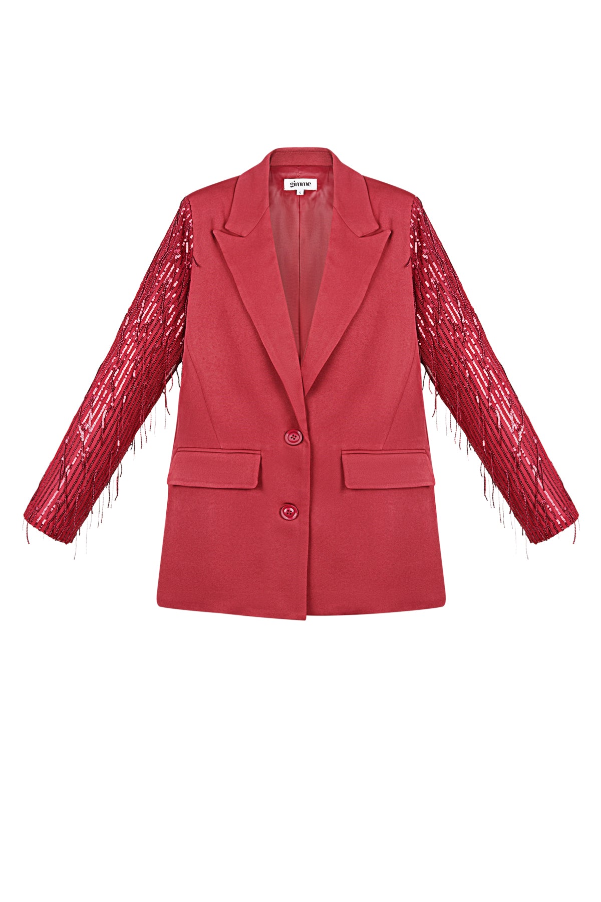Damen Blazer Franzenärmel | Elegant | Rot & Schwarz