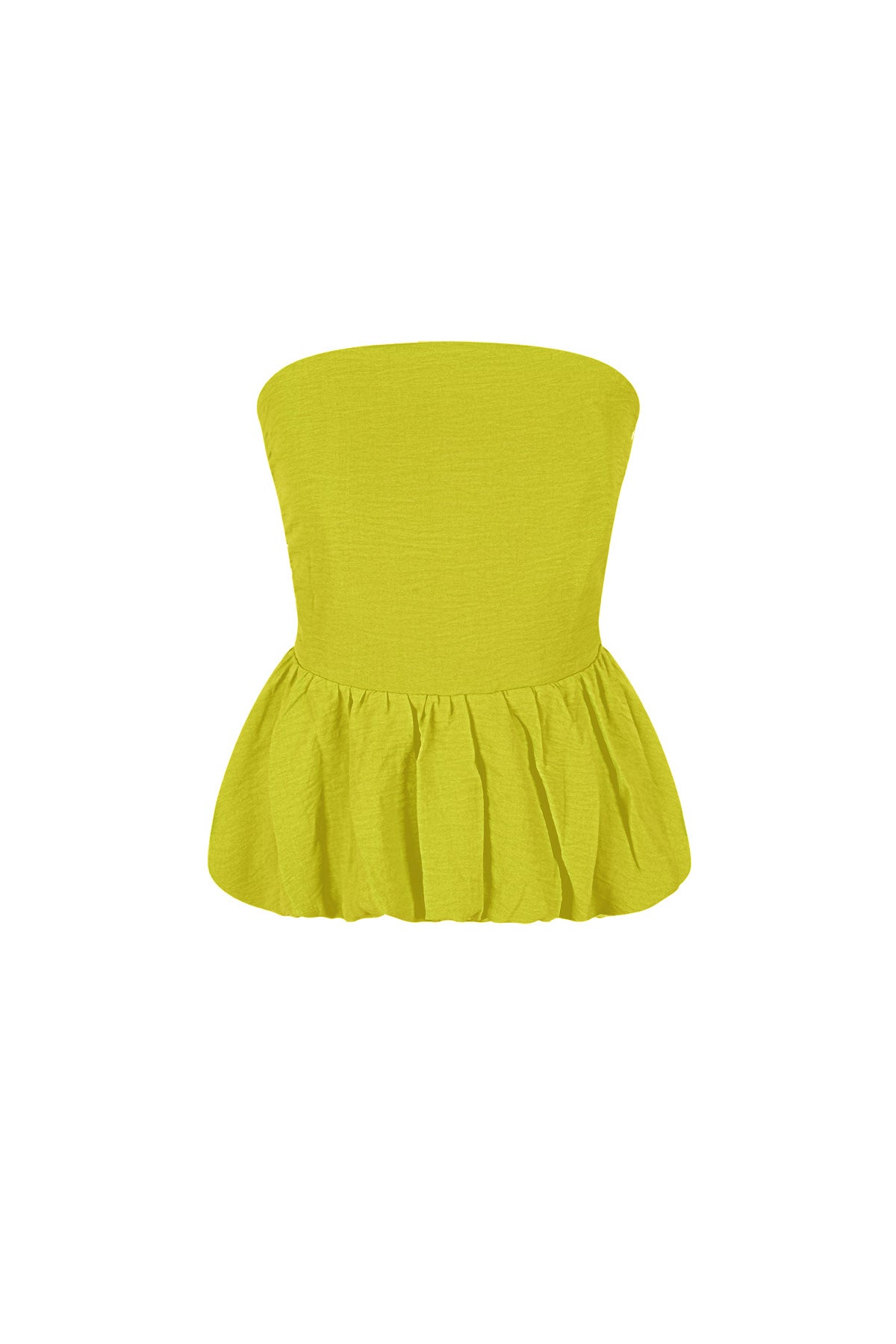 damen top volant trägerlos | polyester | mehrfarbig