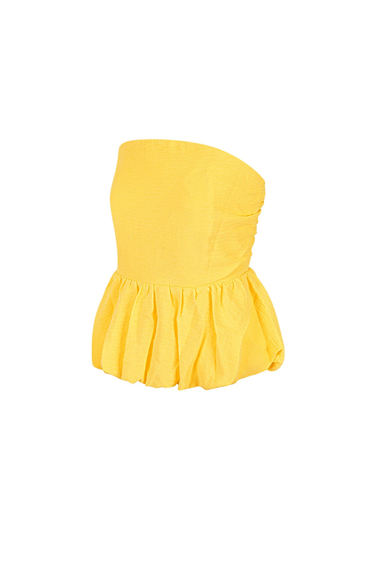 damen top volant trägerlos | polyester | mehrfarbig