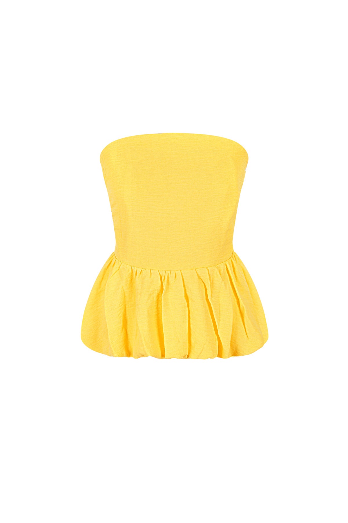 Damen Top Volant Trägerlos | Polyester | Mehrfarbig