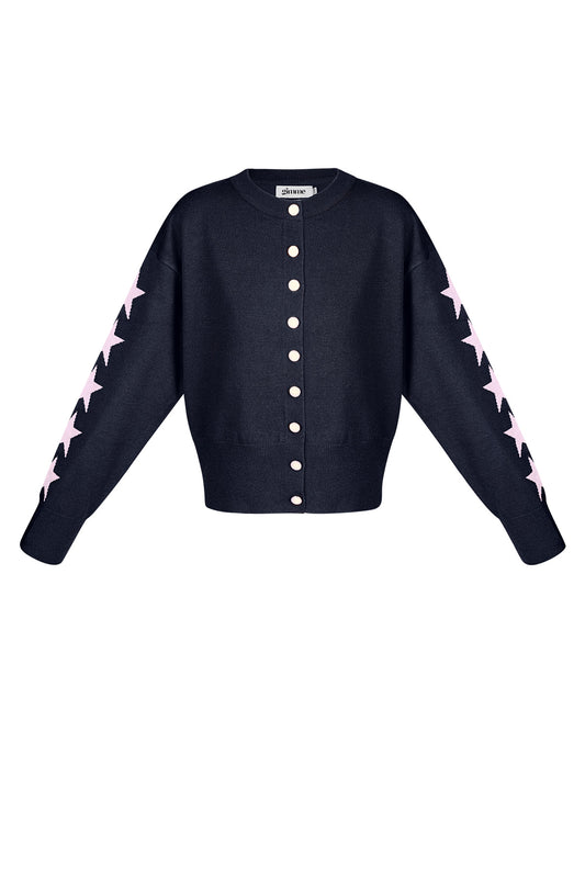Damen Cardigan Kurz Sternmuster | Viskose | Mehrfarbig