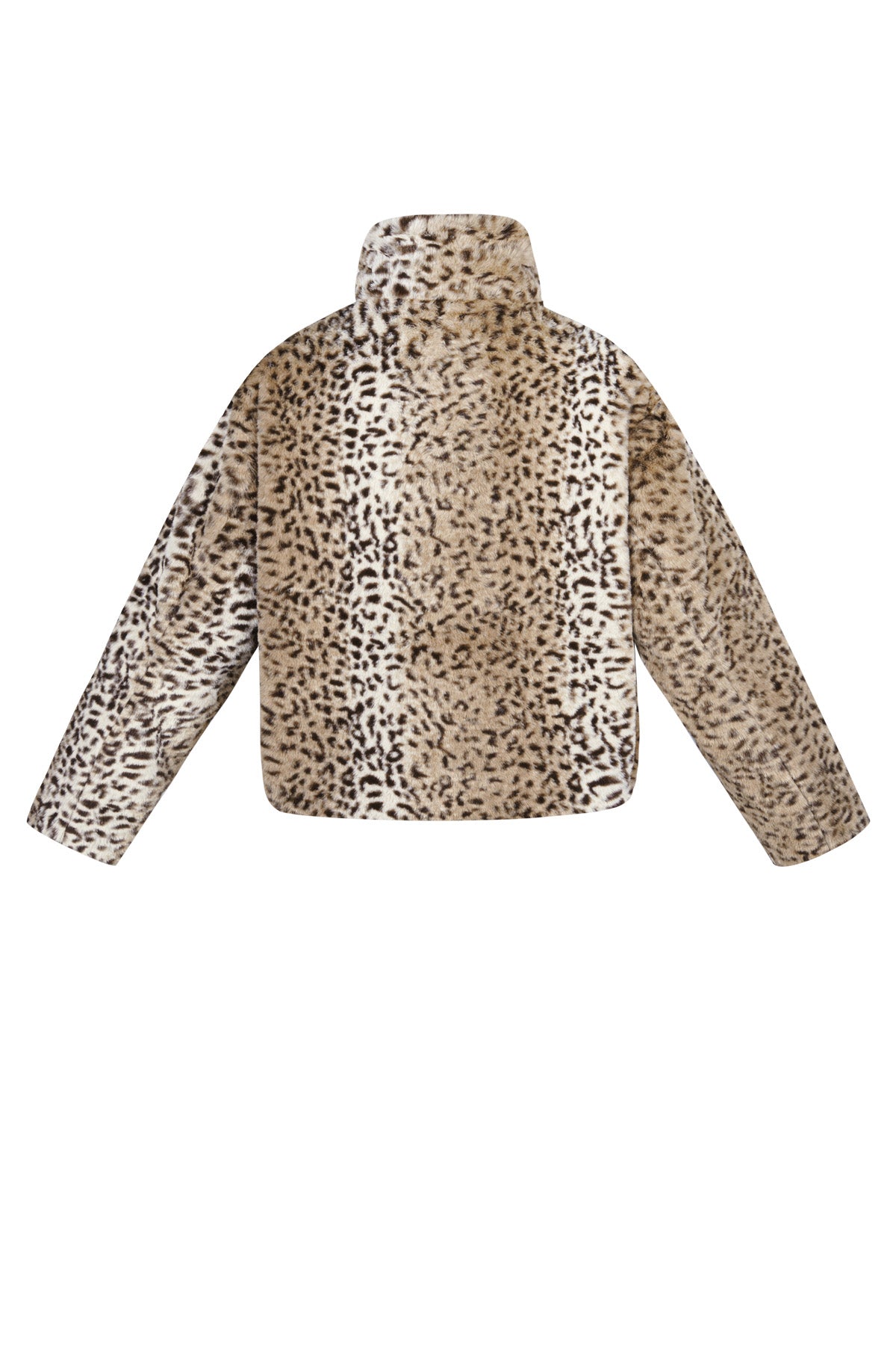 Damen Jacke Kunstfell Leopard | Polyester | Beige