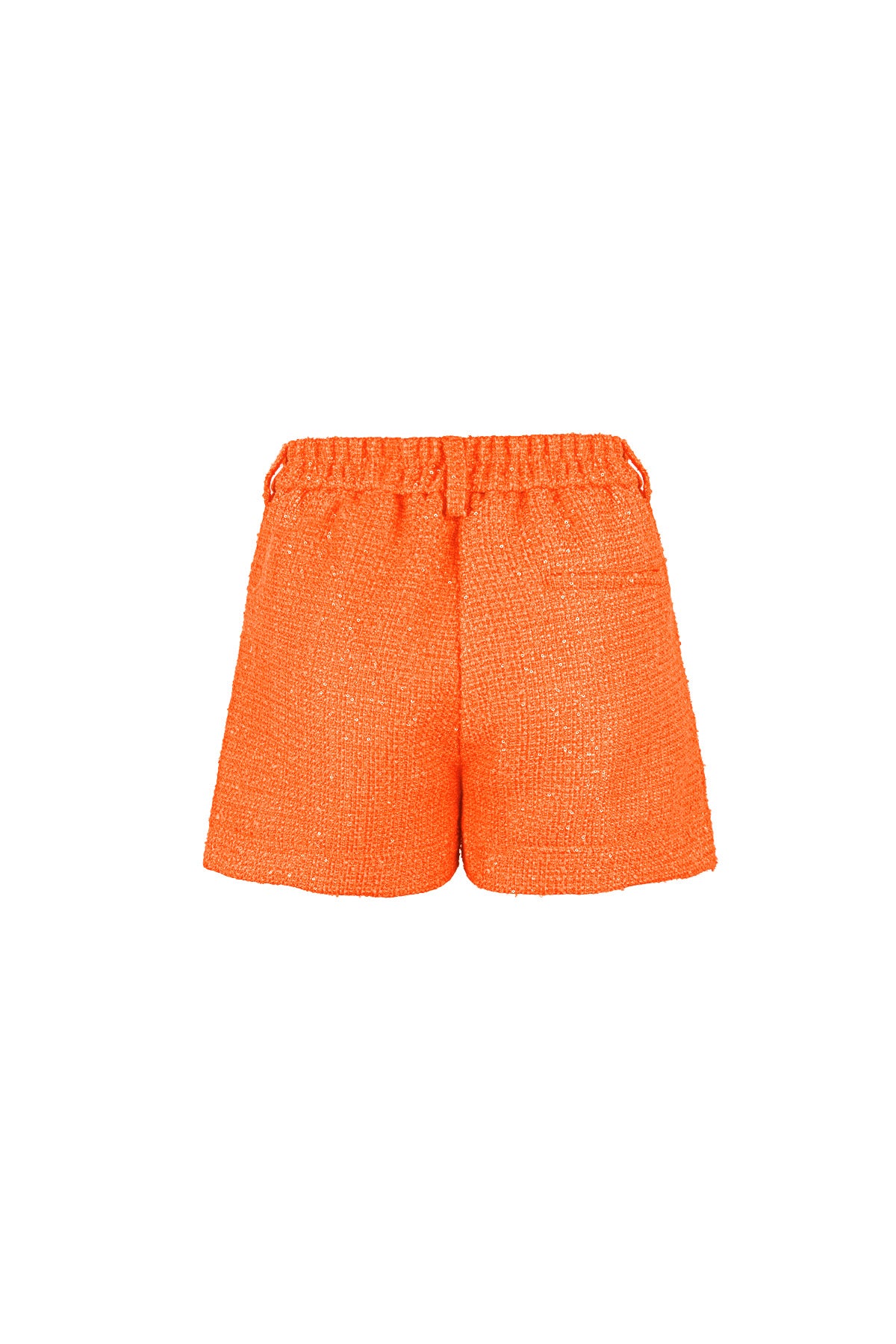 Damen Shorts Hohe Taille Einfarbig | Polyester | Orange
