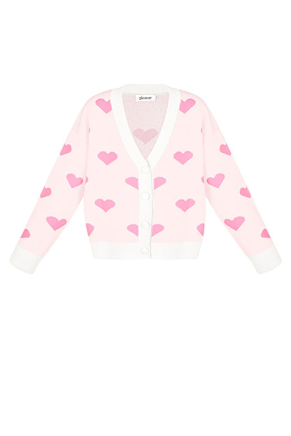 Damen Strickjacke Herzmuster Viskose | Viskose | Mehrfarbig