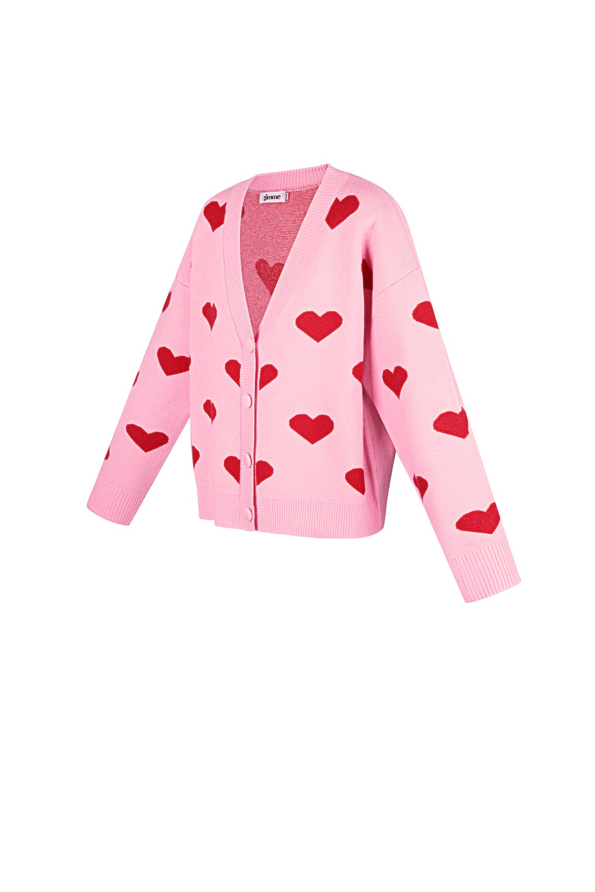 damen strickjacke herzmuster viskose | viskose | mehrfarbig