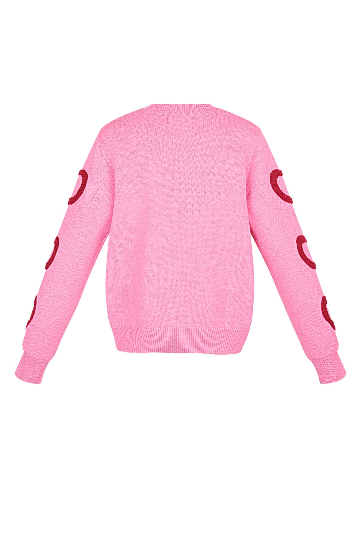 Damen Pullover Rundhals Herzmuster | Wollmischung | Mehrfarbig