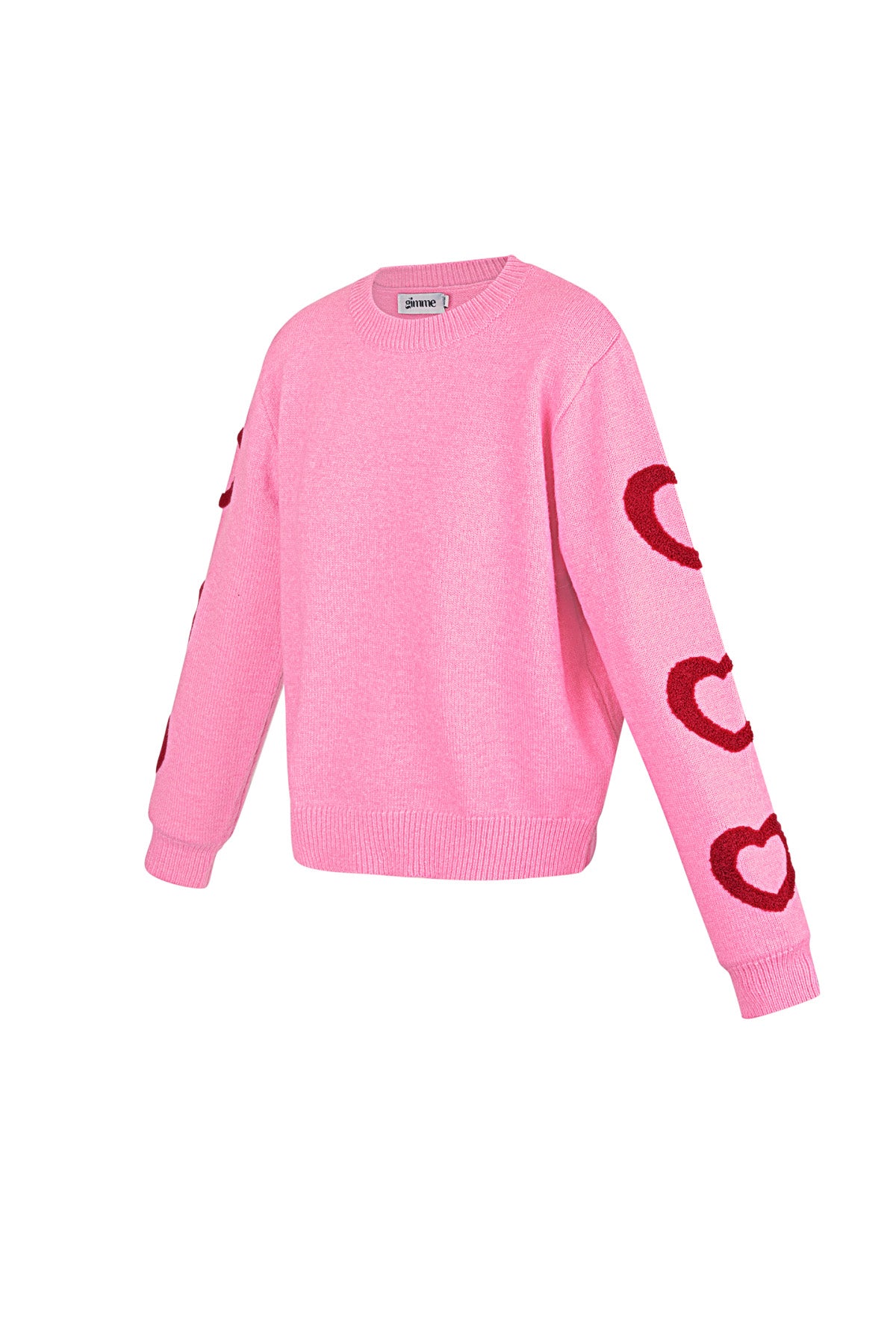 Damen Pullover Rundhals Herzmuster | Wollmischung | Mehrfarbig