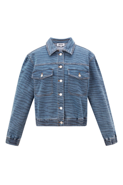Damen Jeansjacke Tigerstreifen | Denim | Blau