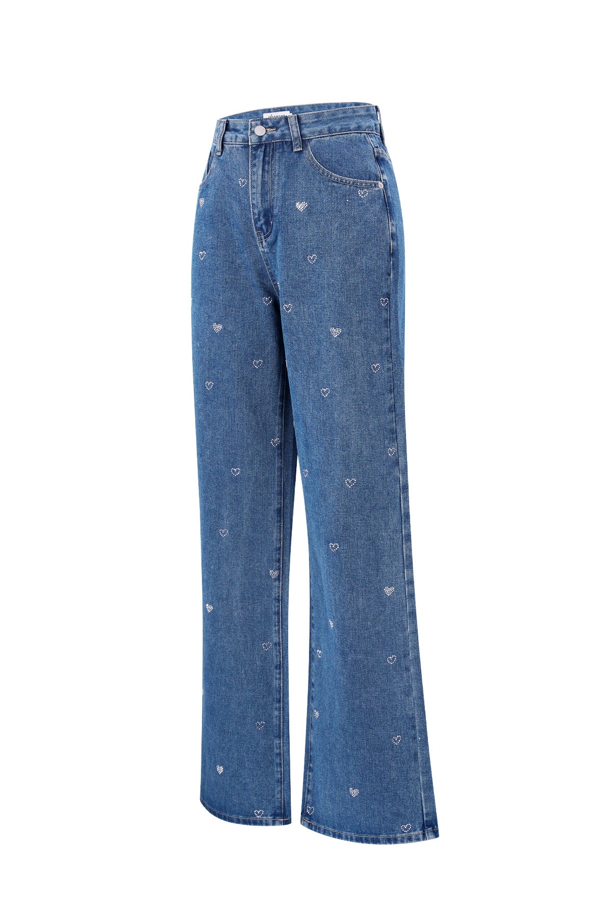 Damen Jeans Herzstickerei | Baumwolle | Blau